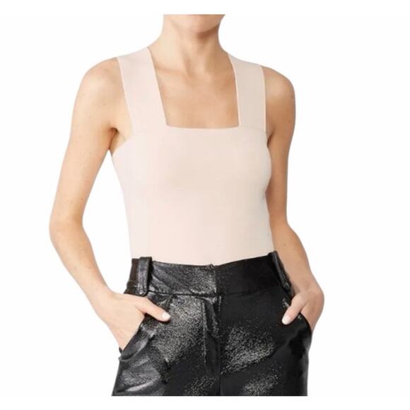 A.L.C. Women's Small White Luxe Stretch Sleeveless Racerback Straps Crop Tee - Picture 1 of 9